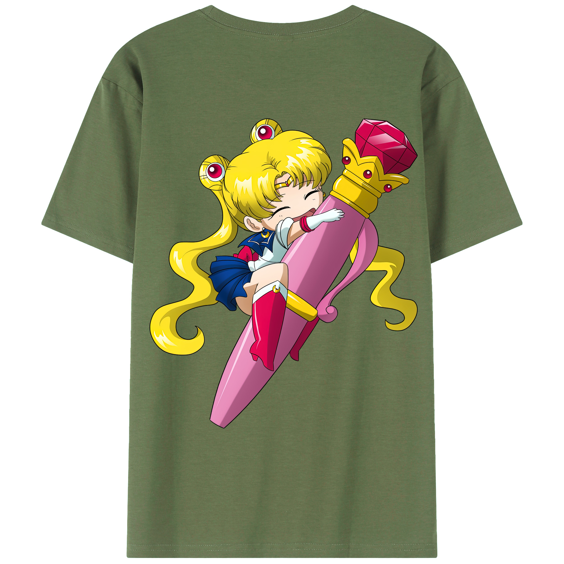 （画像用） 美少女戦士セーラームーン 月野 うさぎ つきの うさぎ Sailor Moon Tsukino Usagi 綿100％ メンズ半袖Tシャツ（バックプリント） 通気性